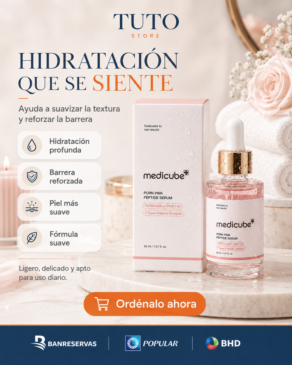 Medicube PDRN Pink Peptide Serum | Recupera la Firmeza, Luminosidad y Glow de tu Piel
